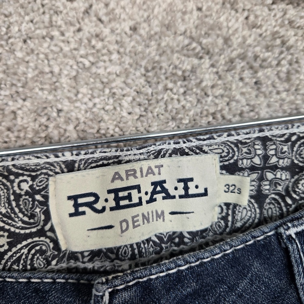 Ariat REAL Denim Jeans Women's 32S (fits 33x30) mid rise straight stretch - Picture 2 of 13